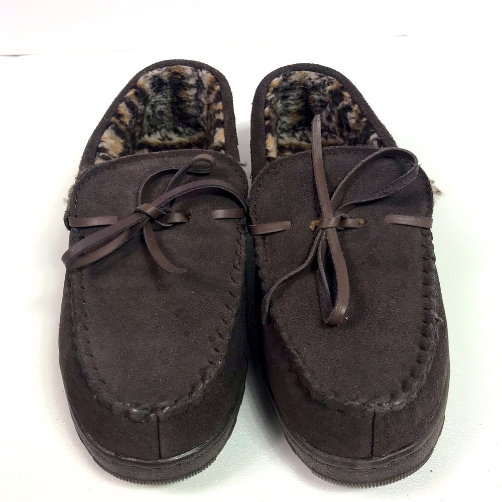 Muk Luks Men’s Suede Moccasin Slippers Size 10